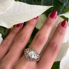 Vintage Old Cut Diamond 18 Carat White Gold Open Work Dome Cocktail Ring, Circa 1950
