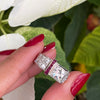 0.83 Carat Old European Cut Diamond and Ruby Platinum Engagement Ring, Circa 1950s