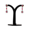 Ruby and Diamond 18 Carat Gold Drop Earrings