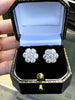 Diamond and 18 Carat White Gold Floral Cluster Stud Earrings