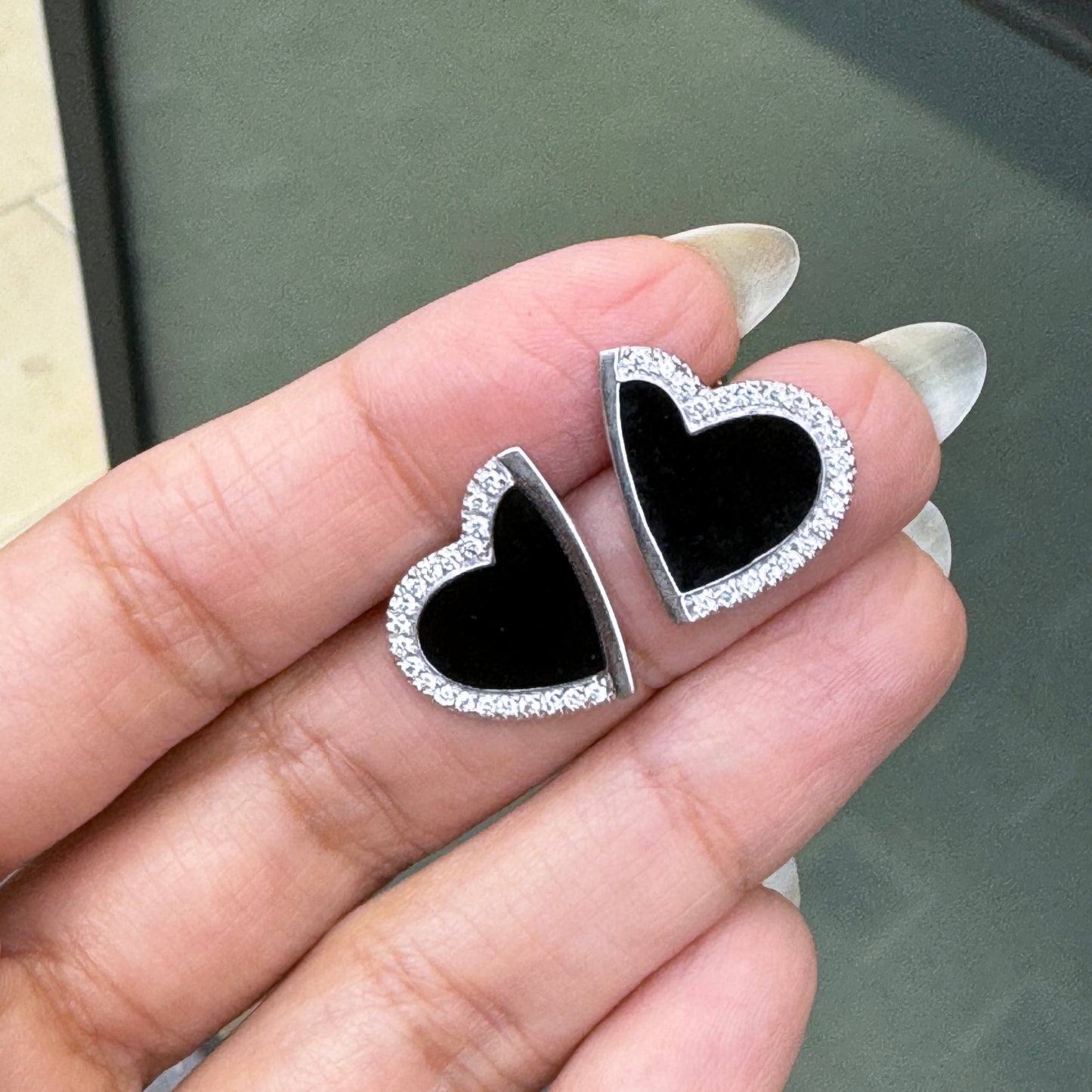 18 Carat White Gold and Diamond Heart Shaped Earrings by Roberto Coin