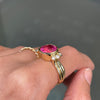 Dower and Hall 4.05ct Round Pink Tourmaline and Diamond 18ct Gold Dress Ring