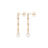 Cutured Pearl and 9 Carat Yellow Gold Bar Drop Earrings