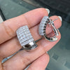 Diamond and 18 Carat White Gold Wide Lever-Back Earrings