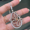 18 Carat White and Rose Gold Diamond Butterfly Pendant and Chain