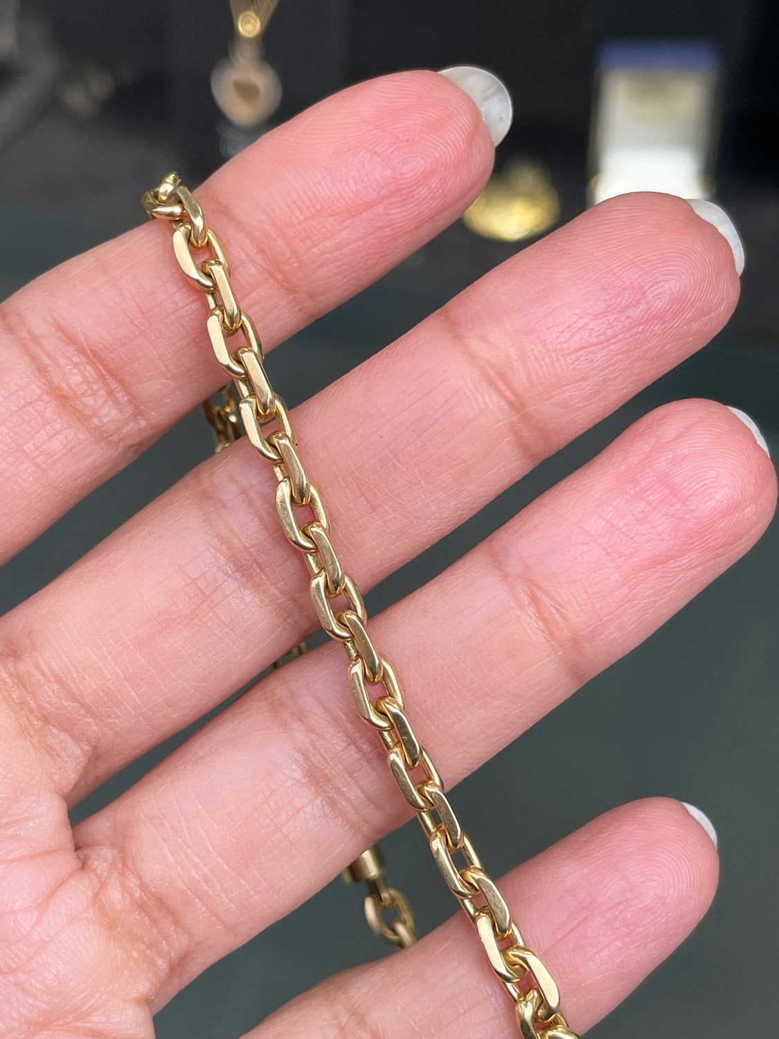 Tiffany & Co. 18 Carat Yellow Gold Belcher Link Chain Bracelet