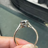 Art Deco 18 Carat Gold and Platinum Solitaire Diamond Ring in Rub-Over Setting