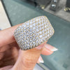 Diamond and 18 Carat Yellow Gold Tapered Wide Band Dress Ring