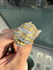 Diamond 18 Carat Yellow and White Gold Textured Bombé Dome Cocktail Ring