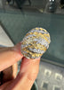 Diamond 18 Carat Yellow and White Gold Textured Bombé Dome Cocktail Ring