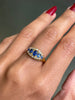 Antique Blue Sapphire and Old Cut Diamond 18 Carat Yellow Gold Ring, Circa 1890s