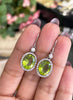 Oval Peridot and Diamond 18 Carat White Gold Drop Earring