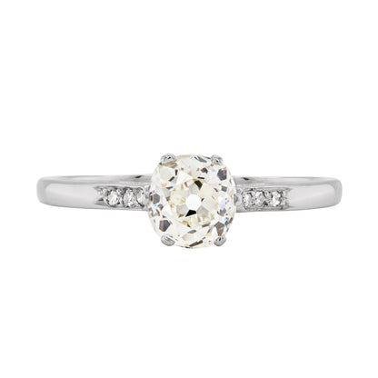 1.07 Carat Old Mine Cut Diamond Platinum Engagement Ring - Tobi Gem Setting