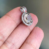 4.25ct Zircon and Diamond 18 Carat White Gold Halo Cluster Pendant