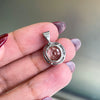 4.25ct Zircon and Diamond 18 Carat White Gold Halo Cluster Pendant