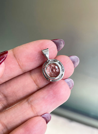 4.25ct Zircon and Diamond 18 Carat White Gold Halo Cluster Pendant