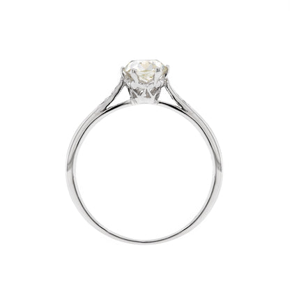1.07 Carat Old Mine Cut Diamond Platinum Engagement Ring - Tobi Gem Setting