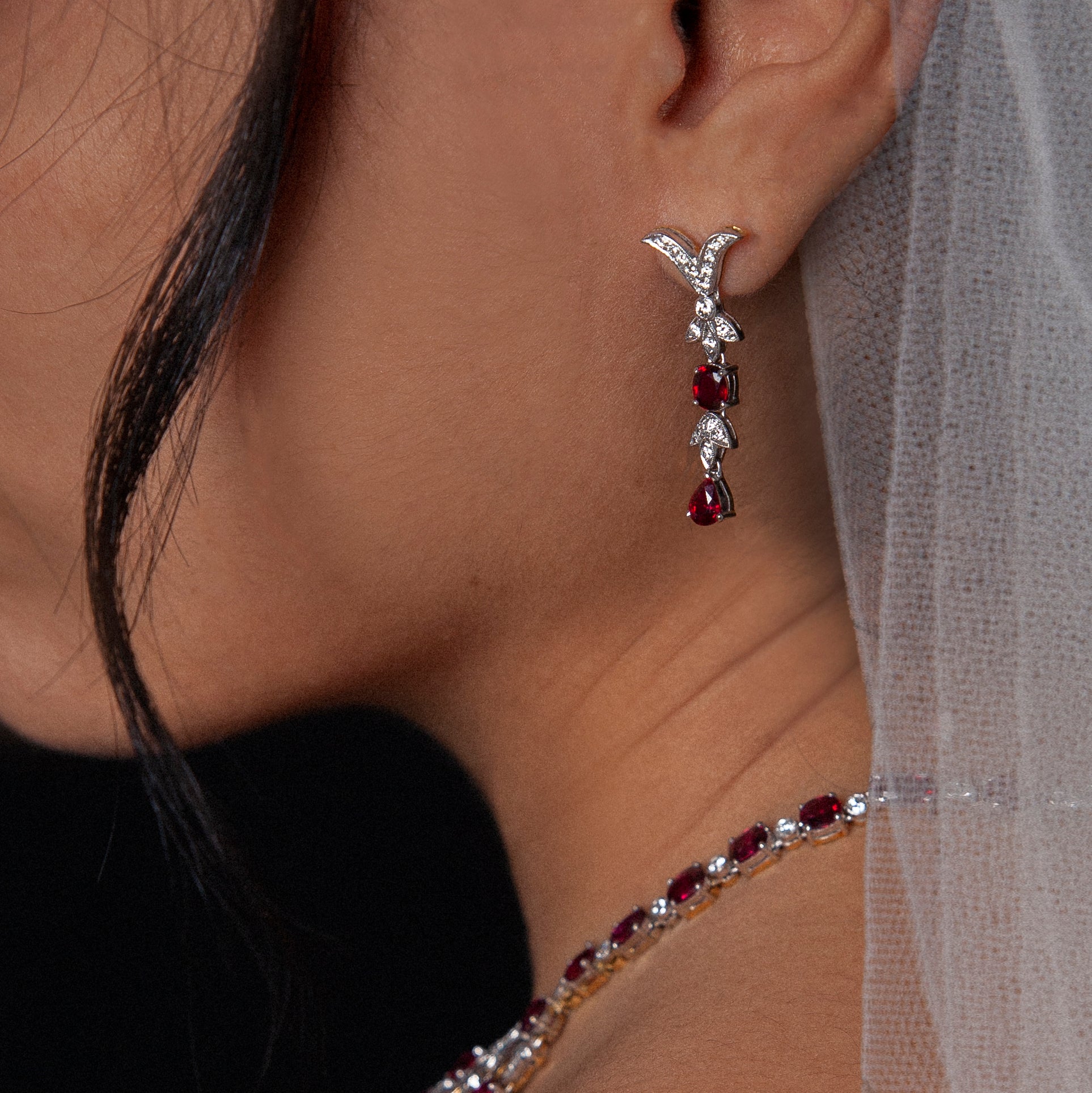 Tobi Gem - diamond ruby earrings 