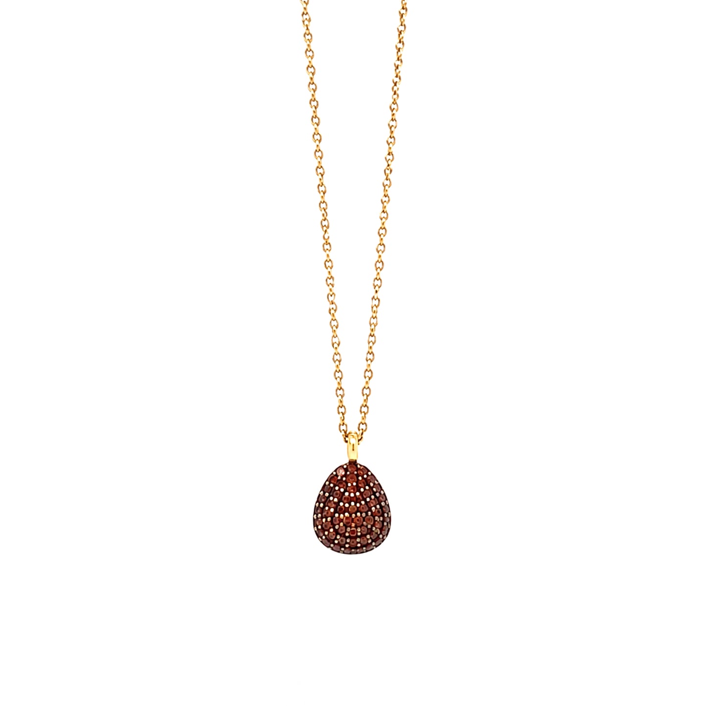 Links of London Garnet Pear Shape Pendant Necklace and Earrings Set in 18K Gold