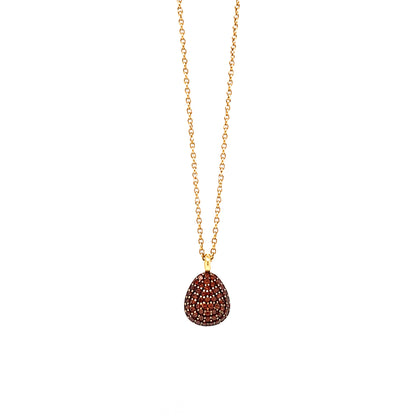 Links of London Garnet Pear Shape Pendant Necklace and Earrings Set in 18K Gold