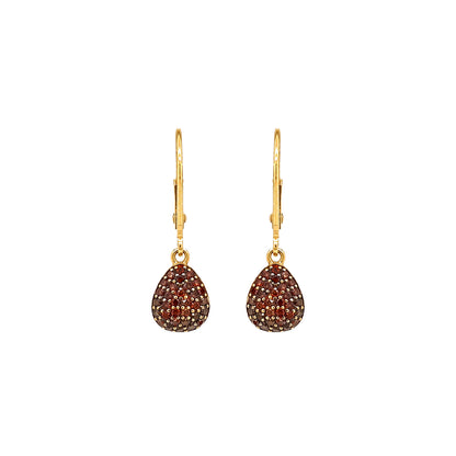 Links of London Garnet Pear Shape Pendant Necklace and Earrings Set in 18K Gold