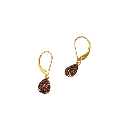 Links of London Garnet Pear Shape Pendant Necklace and Earrings Set in 18K Gold