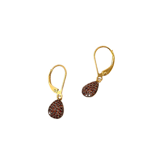 Links of London Garnet Pear Shape Pendant Necklace and Earrings Set in 18K Gold