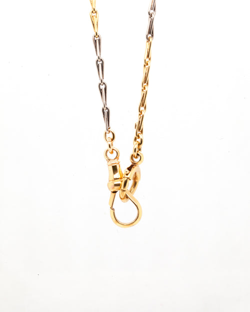 Details of fancy link 1920 vintage Albert two tone chain