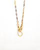 Antique 15 Carat White & Yellow Gold Fancy Link Two Tone Albert Chain, c.1920's