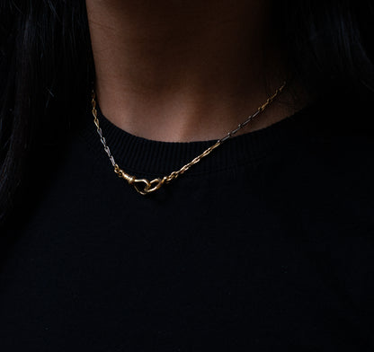 Antique 15 Carat White & Yellow Gold Fancy Link Two Tone Albert Chain, c.1920's