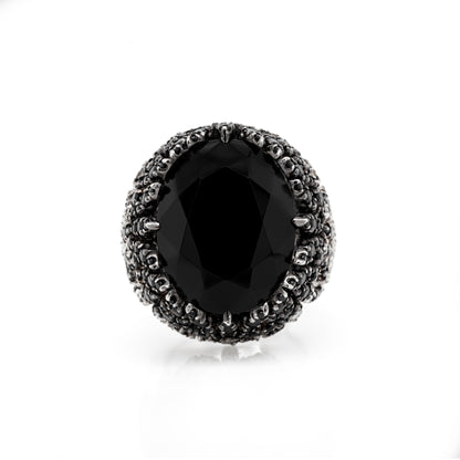 Pasquale Bruni 'Ghirlanda' Onyx, Black Spinel and Diamond 18K White Gold Ring