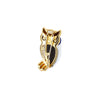 Diamond, Lapis Lazuli, Onyx and Quartz 18 Carat Yellow Gold Owl Brooch