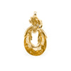 Ben Rosenfeld Diamond and 18 Carat Yellow Gold Open Work Stylised Oval Pendant