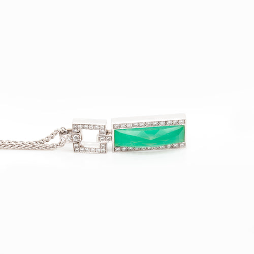 Stephen Webster Quartz and Diamond 18 Carat White Gold Pendant and Chain