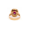 Ruby and Diamond 18 Carat Yellow Gold Cluster Engagement Ring