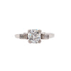 Art Deco 1.17ct Old Mine Cut Diamond Three-Stone Platinum Engagement Ring