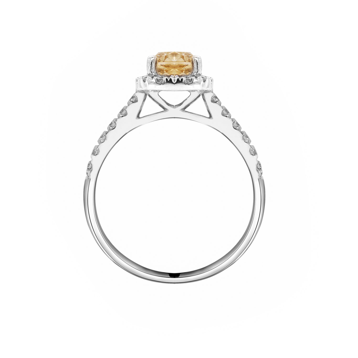 1.20 Carat Champagne Diamond Platinum Engagement Ring