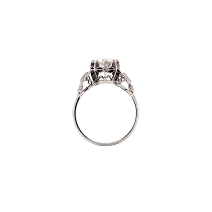1930s 1.05ct Transitional Cut Diamond Platinum Engagement Ring