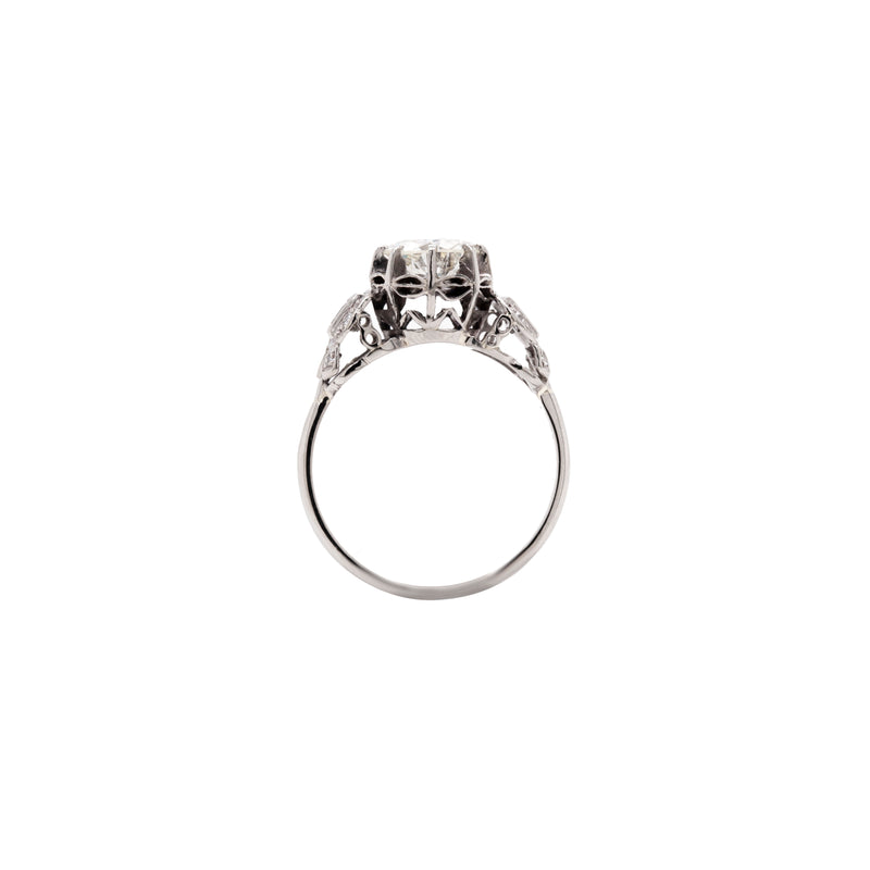 1930s 1.05ct Transitional Cut Diamond Platinum Engagement Ring