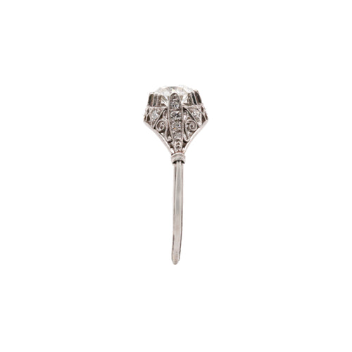 Art Deco Platinum and Diamond Ring With Exquisite Filigree Detailing