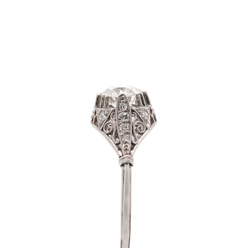 Art Deco Platinum and Diamond Ring With Exquisite Filigree Detailing