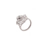 Old Cut Diamond 14 Carat White Gold Twist Leaf Design Cluster Dress Ring