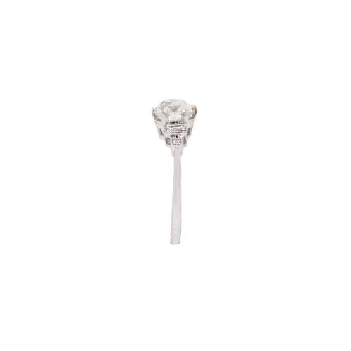 1.30ct Old Mine Cut Diamond and Platinum Engagement Ring