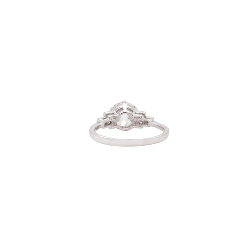 1.30ct Old Mine Cut Diamond and Platinum Engagement Ring
