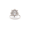 2.61ct Aquamarine and Diamond 18 Carat White Gold Cluster Engagement Ring