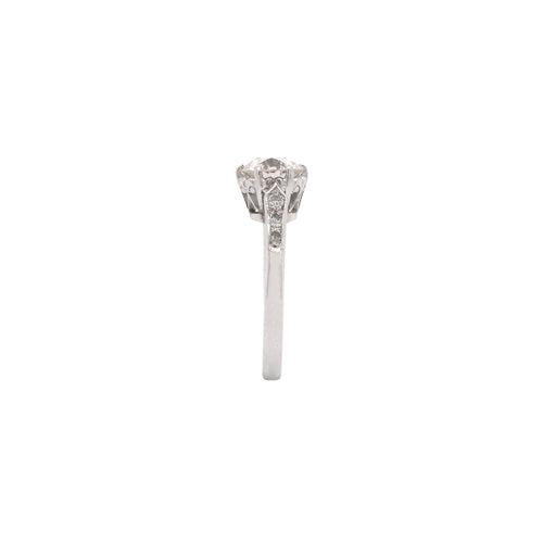 1.18ct Old Cut Diamond and Platinum Engagement Ring