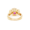 Dower and Hall 4.05ct Round Pink Tourmaline and Diamond 18ct Gold Dress Ring