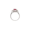 18ct White Gold Ruby and Old Cut Diamond Cluster Engagement Ring