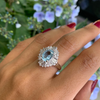 1.29ct Aquamarine and Diamond 18 Carat White Gold Ballerina Cluster Ring