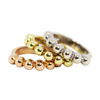 18 Carat White, Yellow and Rose Gold Stackable Bubble Rings